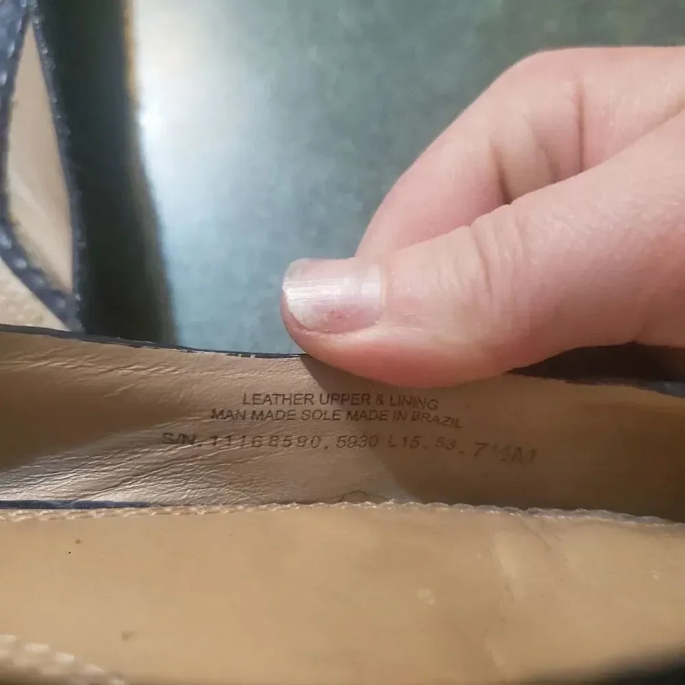 Tory Burch Georgia snake embossed blue flats sz 7.5